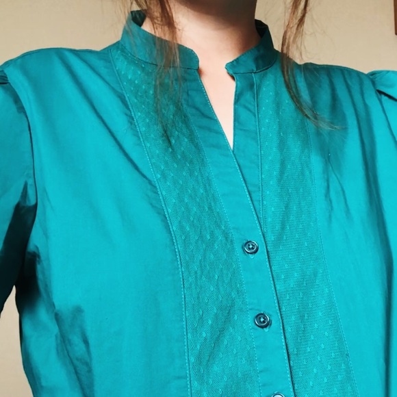 Jessica Tops - Vintage Teal Blouse
